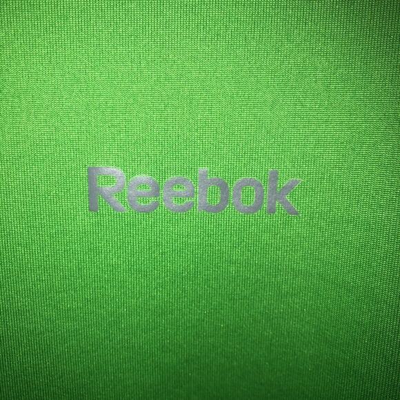 Reebok Pullover Adult Large Mens Green Short Sleeve Moisture Wicking T-Shirt - Picture 5 of 7